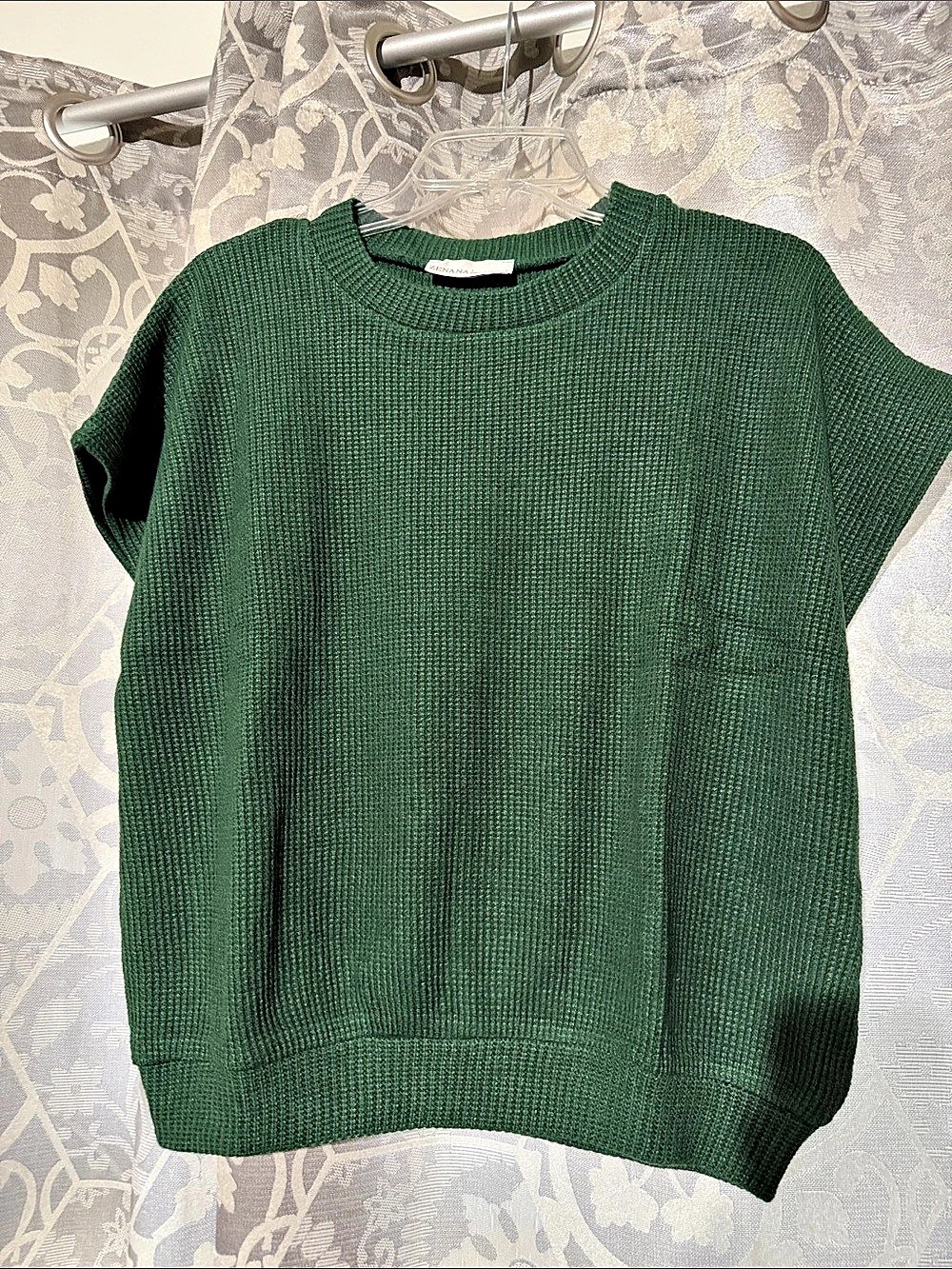 ZENANA Textured Knit Green Large New